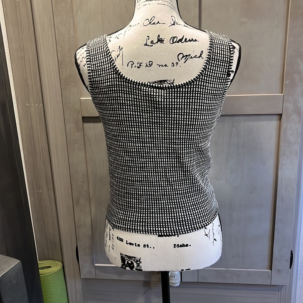 Checkered Pattern Tie Tank Top - image 3
